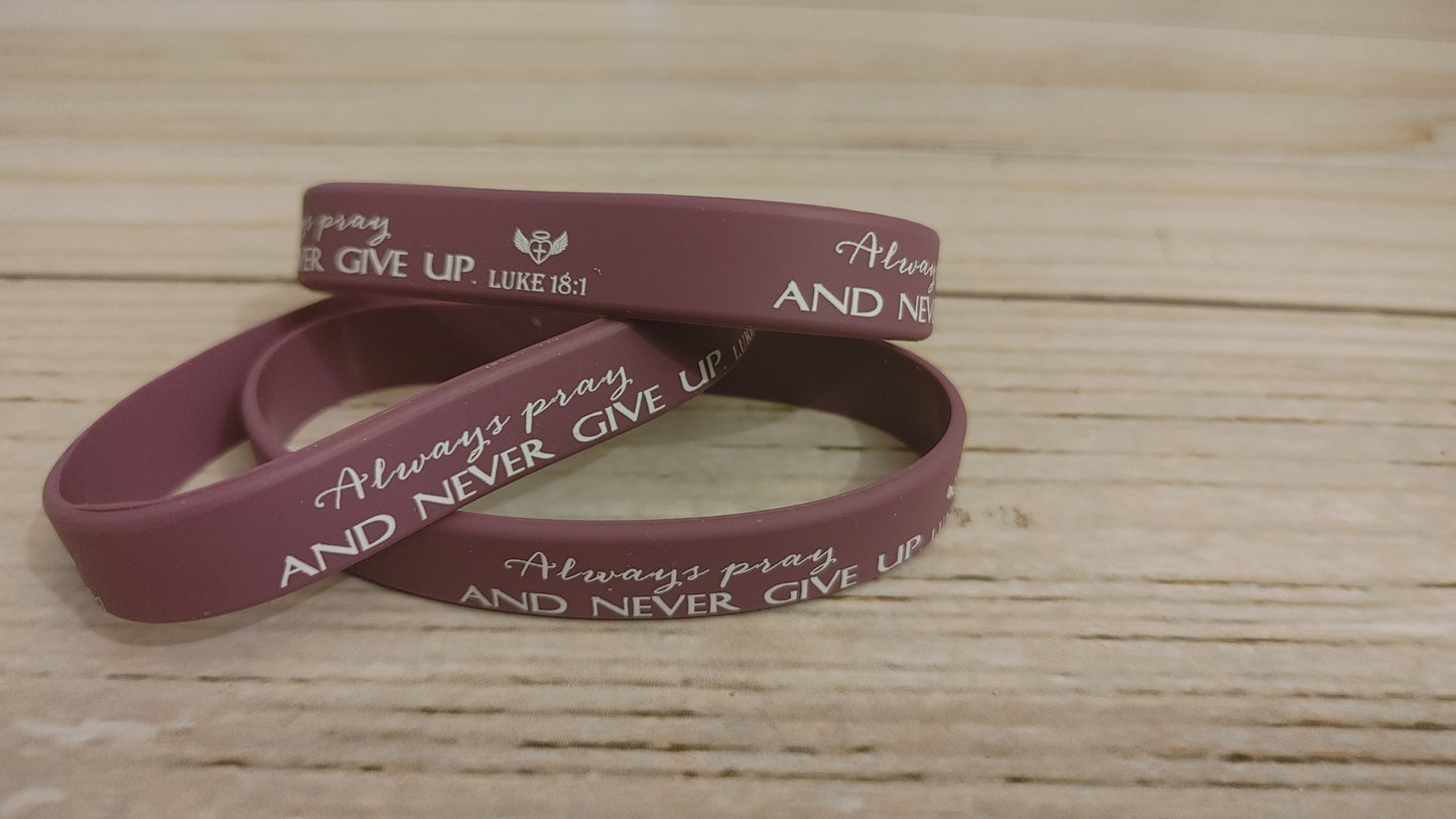 Inspirational silicone wristbands