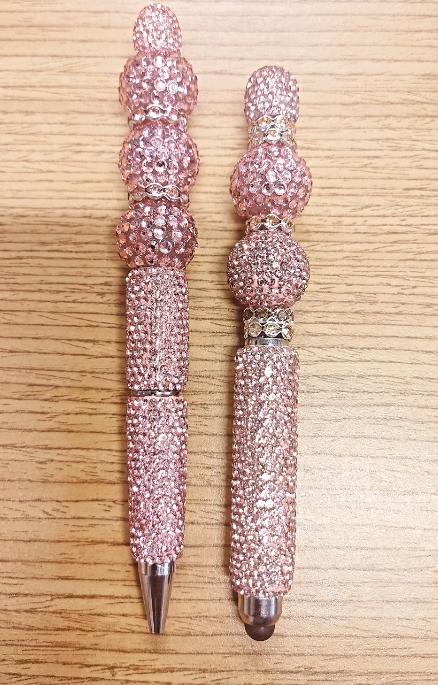Shades of Pink II ( 2pc bling ink pen and stylus set)