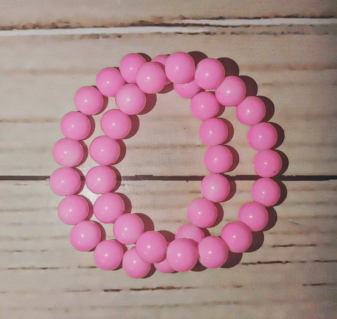 Pink Bubble gum bracelets, 2 pcs