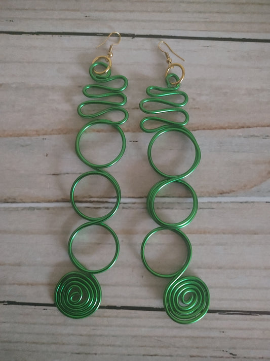 Spiral and swirls wire earrings