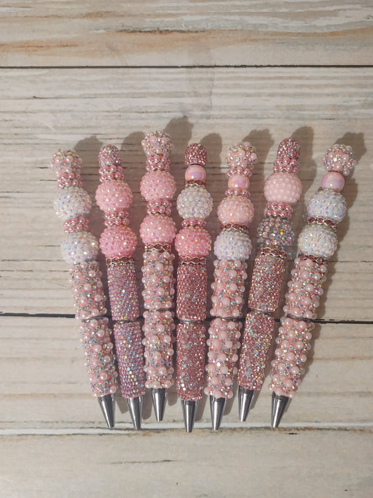 Pink Diamond Bling Rhinestone or Pearl Embellished Ink Pen, 1 pc