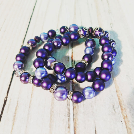 Purple Passion bracelet, 3 pcs