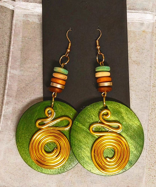 African wooden earrings