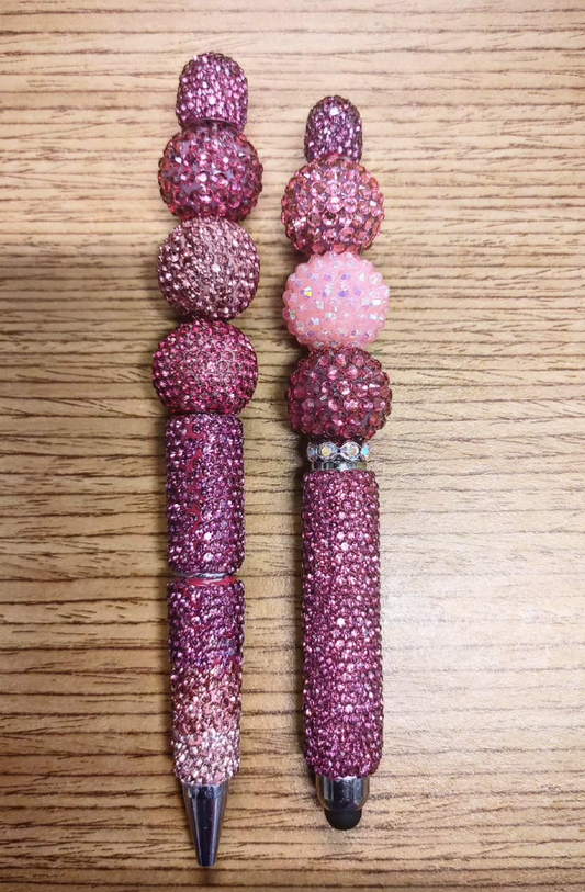 Shades of Pink I (2pc bling ink pen and stylus set)